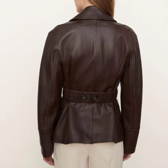 Vince Leather Safari Jacket Size Small NWT Black Truffle - Picture 3 of 5